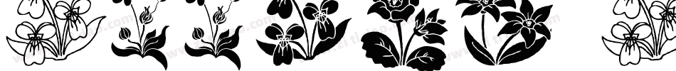 Doodle Dings 2 Retro Flowers字体转换
